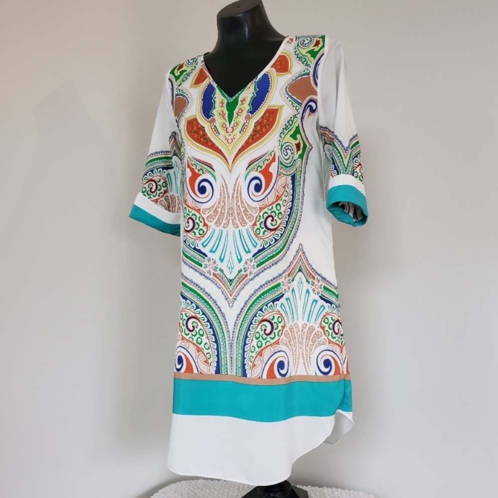 Renee C. Boho Print Tunic Dress